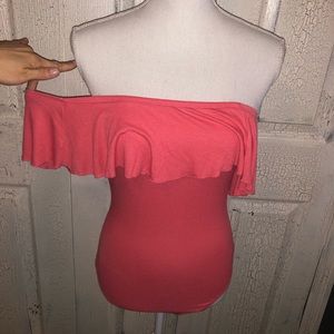 Express coral pink bodysuit! Size small